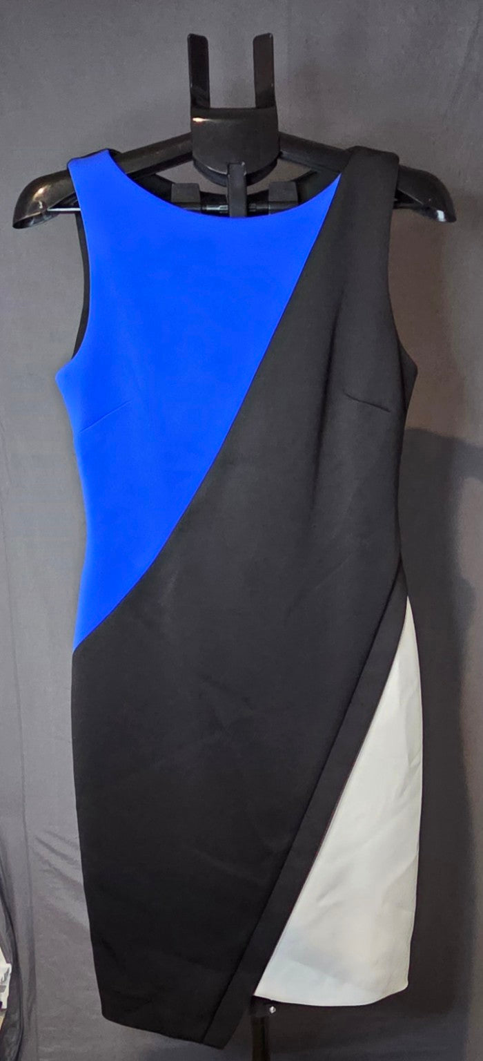 Tommy Hilfiger royal blue black white sheath dress front