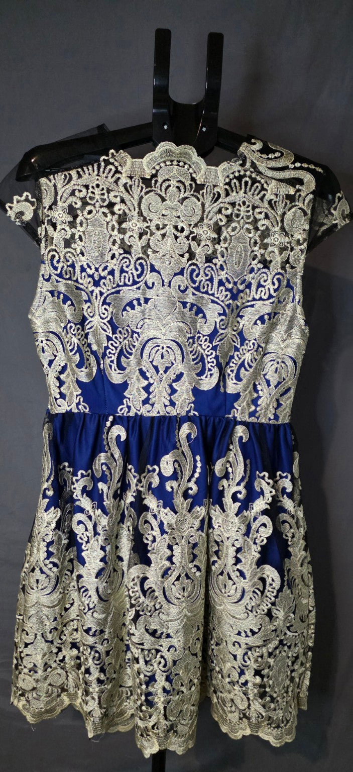 YNQJ royal blue dress back