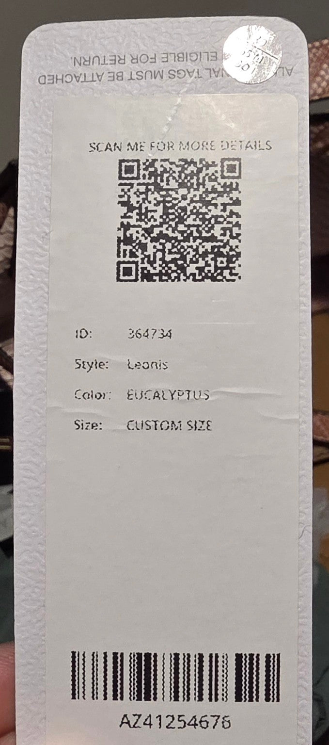 Azazie Leonis Eucalyptus hang tag custom size