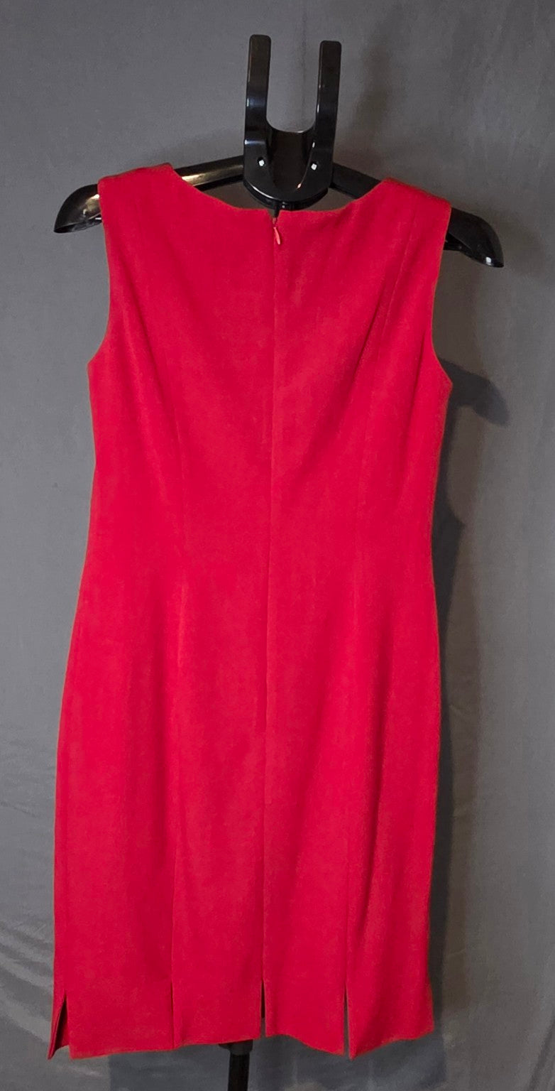 Kasper red sheath dress back