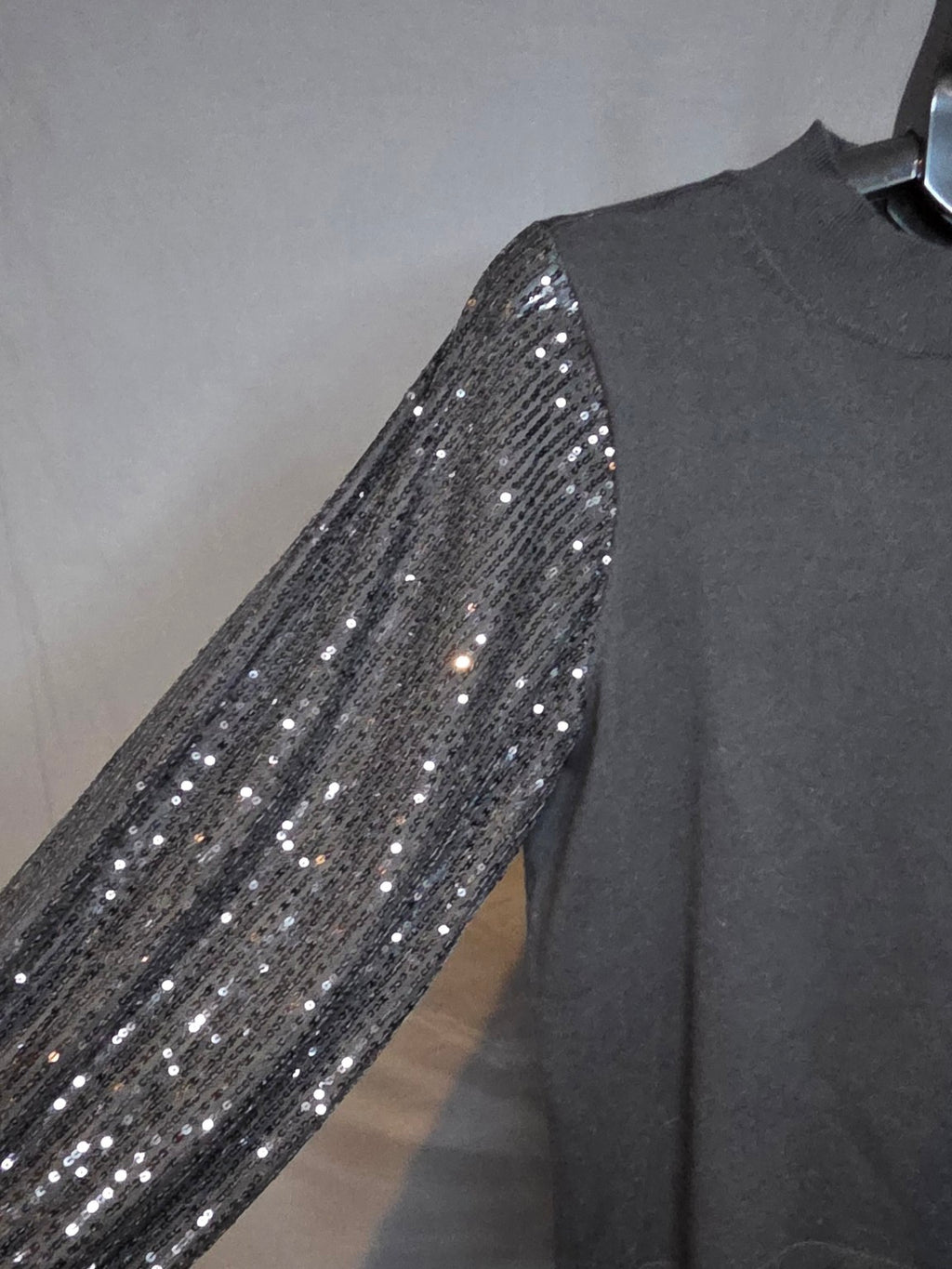 CeCe sheer sequin sleeve detailed photo