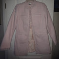 VENUS Tweed Jacket 6 Light Pink Boucle Fringe Longline Quiet Luxury Preppy